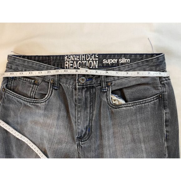 Kenneth Cole Reaction Womens Jeans Super Slim Straight Leg Black Size 32x30 - Picture 8 of 12